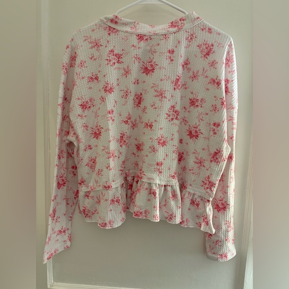 Altar'd State Aubree Waffle Long Sleeve Top in Pink - Picture 5 of 7